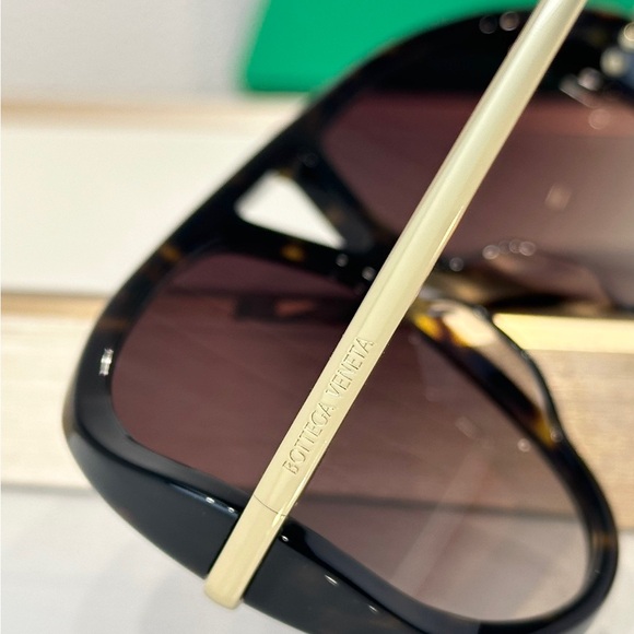 Bottega Veneta Black and Gold Sunglasses
